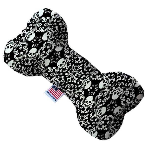 Mirage Pet Products Spinning Skulls Canvas Bone Dog Toy 10 in. 1337-CTYBN10